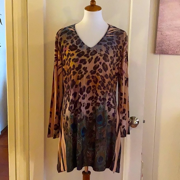 Long blouse/dress peacock design